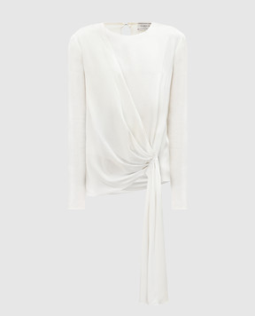 Lanvin Белая блуза с драпировкой RWTO60082767