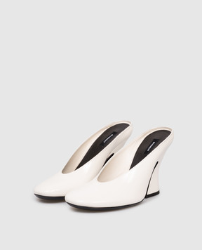 Givenchy Белые кожаные лакированные мюли BE4044E1K6