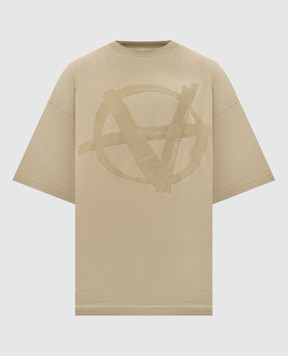 Vetements Футболка цвета хаки с принтом логотипа монограммы UA66TR655T