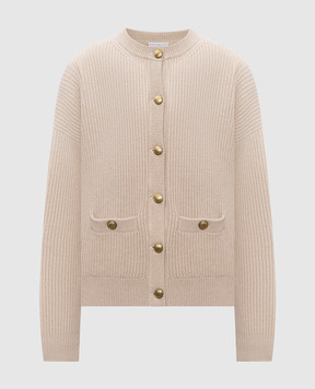 Brunello Cucinelli Бежевий кардиган з вовни, кашеміру та шовку M16725126