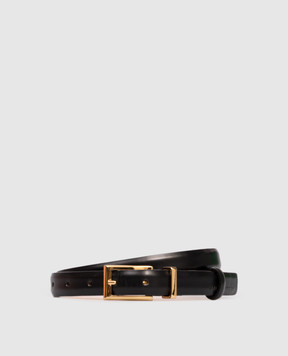 Magda Butrym Чорний шкіряний пояс з тисненням емблеми BELT02404725