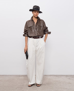 Brunello Cucinelli Коричнева блуза з вовною MB150NC106