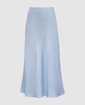 Allude Блакитна спідниця міді із шовку 25284005