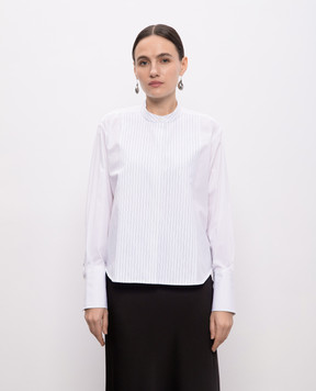 Victoria Beckham Біла сорочка в смужку з монограмою логотипа 1125WSH006009A
