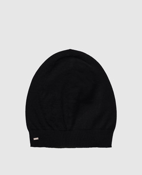Saint Laurent Черная шапка из кашемира с логотипом 7771713Y201