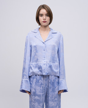 Off-White Фіолетова блуза у візерунок в стилі фрески OWGE028S25FAB002