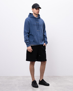 Balmain Синие худи с вышивкой логотипа EH1JT047BC72