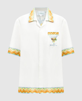 Casablanca Біла блуза Afro Cubism із шовку UWS24SH00309