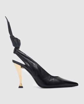 Givenchy Черные кожаные слингбеки Beauw с фигурным каблуком BE403QE29Y