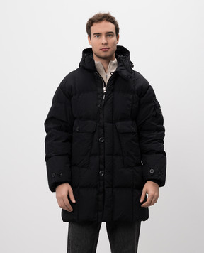 C.P. Company Чорний пуховик Flatt Nylon MOW203A005991G