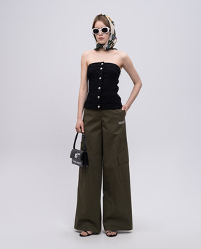 Off-White Зелені штани карго з логотипом OWCF026S25FAB002