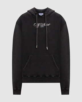Off-White Сіре худі Scissor з логотипом OWBB064S25FLE003