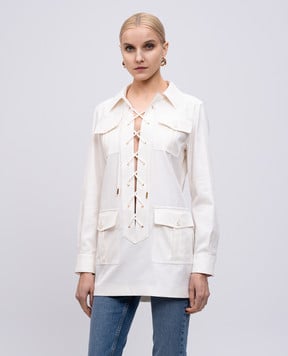 Tom Ford Белая блуза SAFARI с шелком AB3452FAX1215
