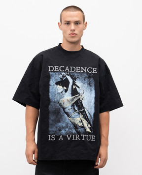 Vetements Чорна металізована футболка Decadence Is A Virtue Tee UCF76MT951B