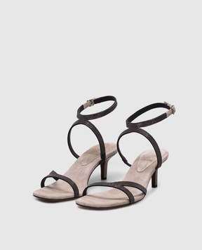 Brunello Cucinelli Бежевые босоножки с цепочкой мониль MZSFC2971