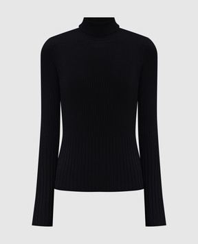 Twinset Чорний гольф в рубчик з логотипом 252LI3BAA