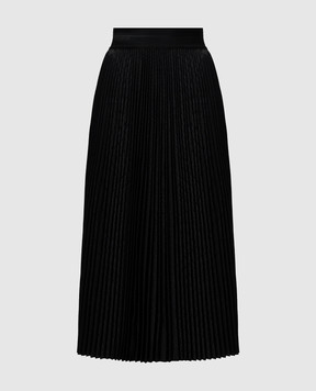 Helmut Lang Чорна спідниця міді з вовною у візерунок монограми логотипа O10HW302