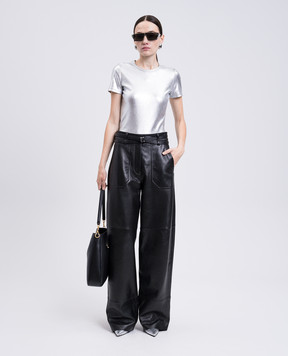 Max Mara Sportmax Черные кожаные брюки GARBO GARBO