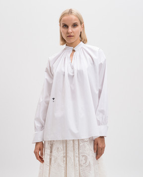 Christian Dior Біла блуза з вишивкою логотипа 411B34A3356
