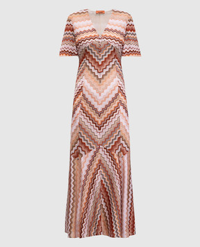 Missoni Коричнева сукня максі у візерунок з люрексом DS25SG1JBR00ZV