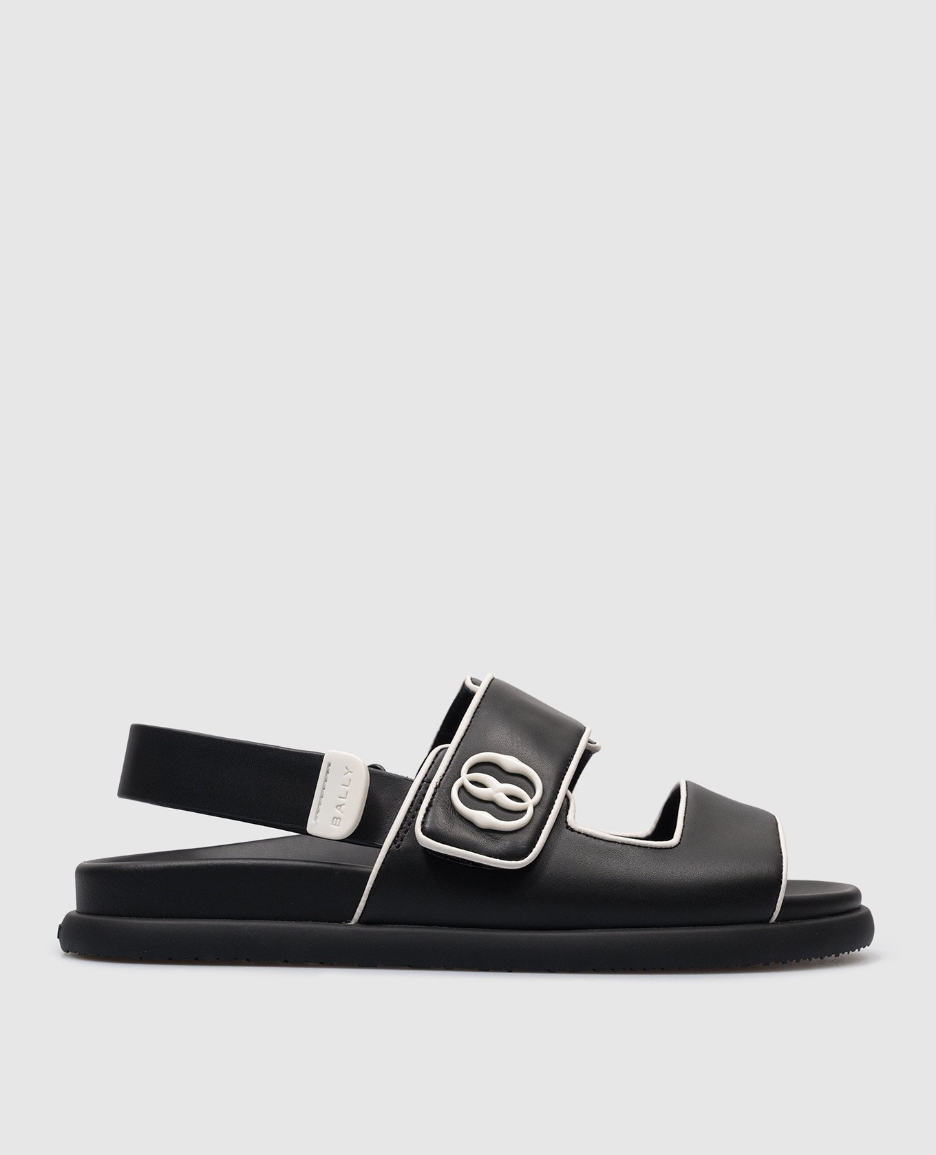 Black logo Nyla leather sandals