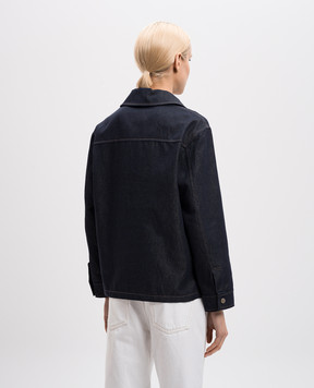 Max Mara Синий джинсовый пуловер AMICO с льном AMICO