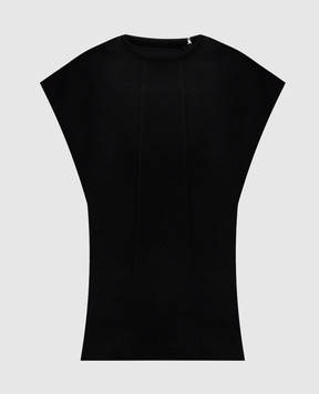 Jil Sander Чорний топ з акцентними швами J02NC0264J20232