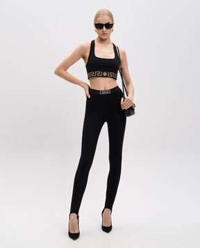 Versace Чорний топ з емблемою логотипа AUD010391A10011