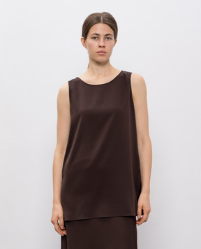 Allude Коричневий топ із шовку 25584002