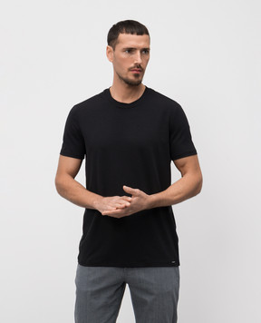 Tom Ford Чорна футболка з нашивкою логотипа T4M081410