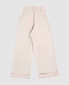Balmain Дитячі бежеві штани з відворотами BX6A40Z3183