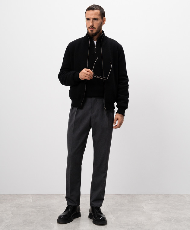 Agnona Черная двусторонняя куртка из кашемира KH06U581K1207 изображение 3