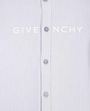 Givenchy Детский фиолетовый ромпер в рубчик с логотипом H30603