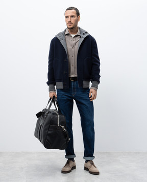 Brunello Cucinelli Сині джинси з ефектом потертості з логотипом M241PO1090