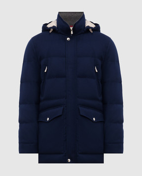 Brunello Cucinelli Синя пухова куртка з вовни MM4701823