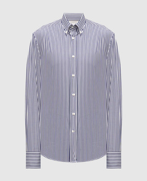 Brunello Cucinelli Рубашка в полоску из хлопка MY6501716