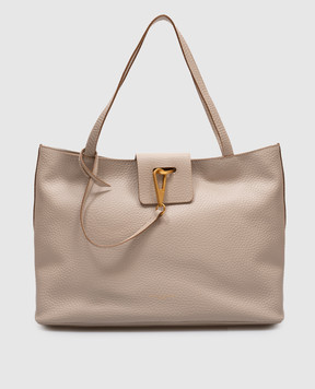 Gianni Chiarini Бежева шкіряна сумка-тоут Marisol BS11471TKL