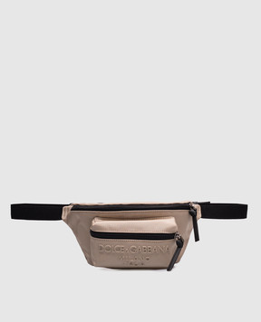 Dolce&Gabbana Дитяча бежева поясна сумка з логотипом EM0103AB124