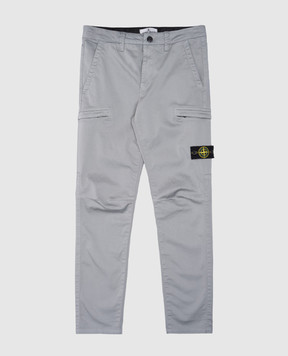 Stone Island Детские серые брюки с патчем логотипа 8116310121012