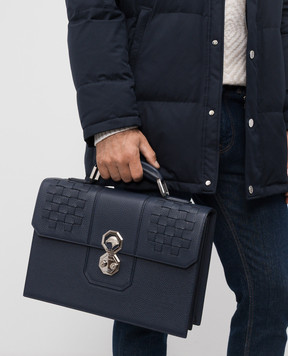 Stefano Ricci Синий кожаный портфель с эмблемой ND130APVDTR16