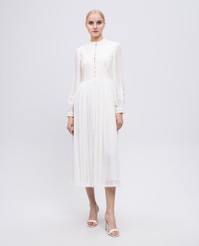 Twinset Бежева сукня міді з льоном 251TP2063