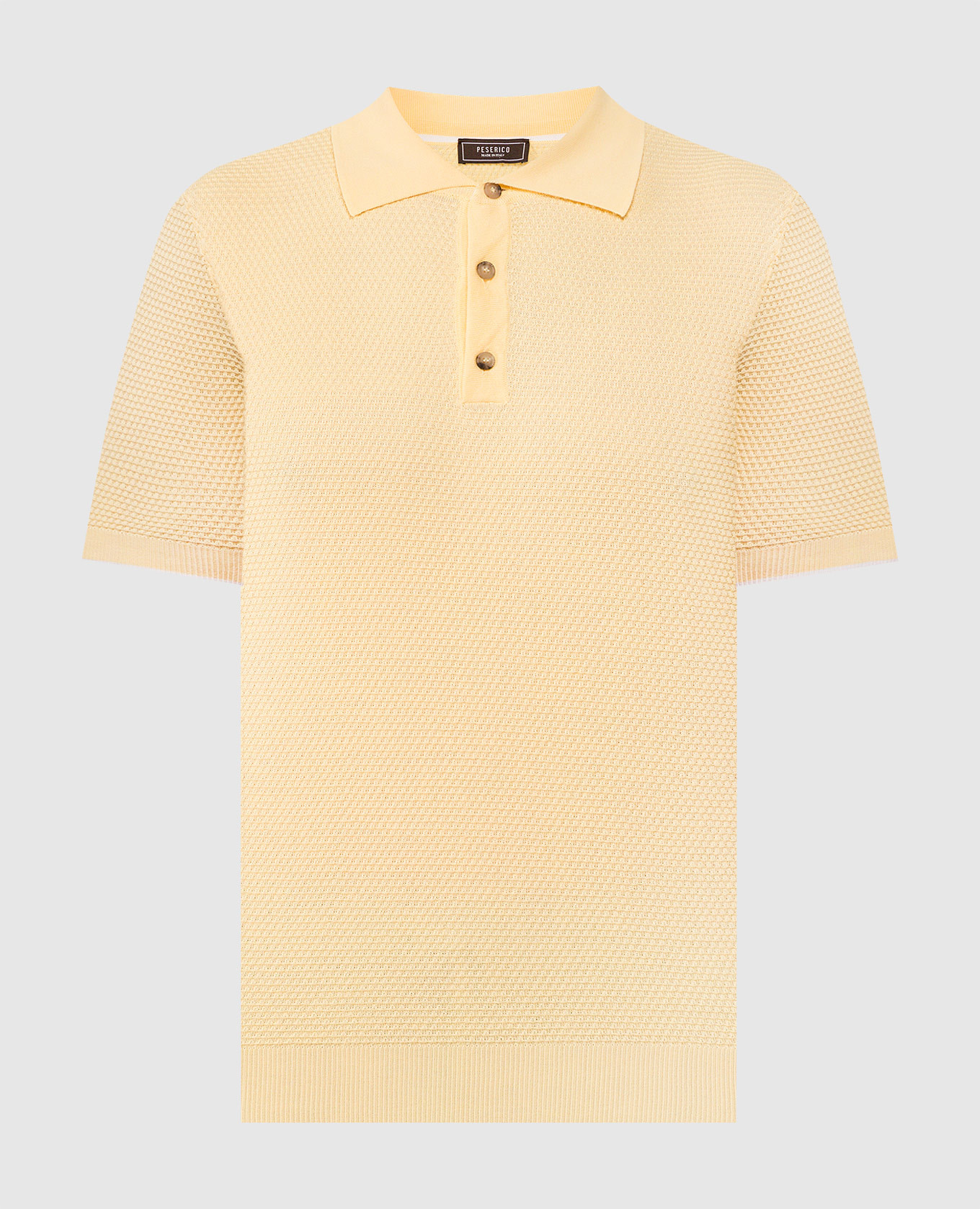 Yellow polo in a textured pattern