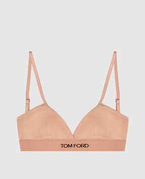Tom Ford Бежевый лиф с логотипом BRJ009JEX166