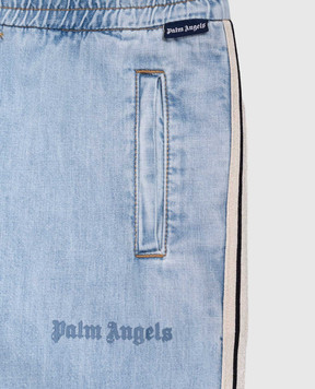 Palm Angels Детские голубые джинсы с лампасами. PBYB006S25DEN00112+