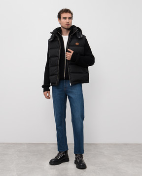 Valentino Черный пуховый жилет с эмблемой 7V3CQA406FN