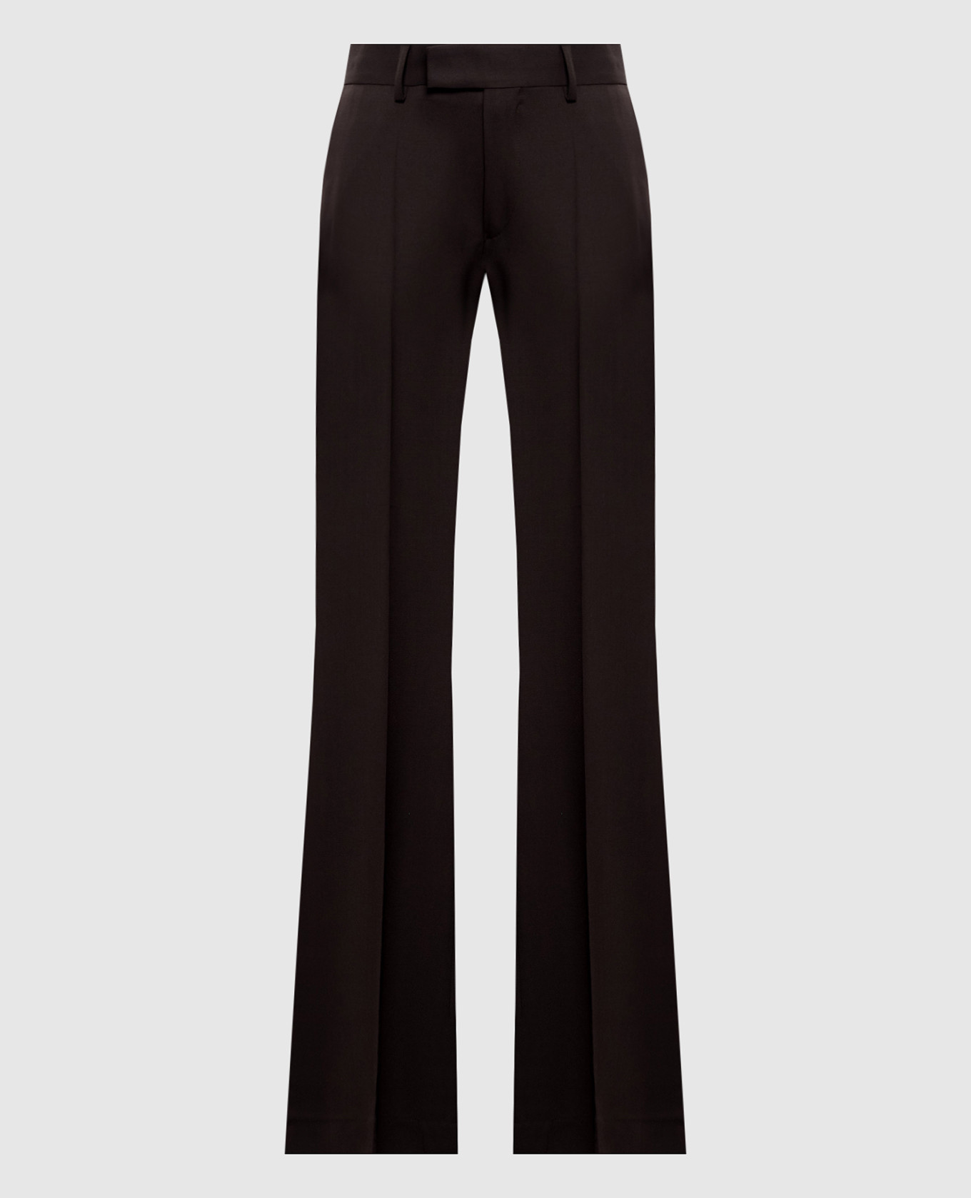 

Коричневые брюки клеш из шерсти, Коричневый, Брюки клеш