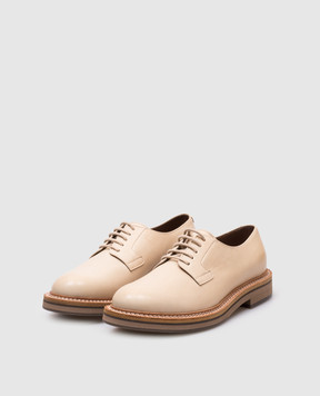 Brunello Cucinelli Бежевые кожаные дерби MZUM00P127