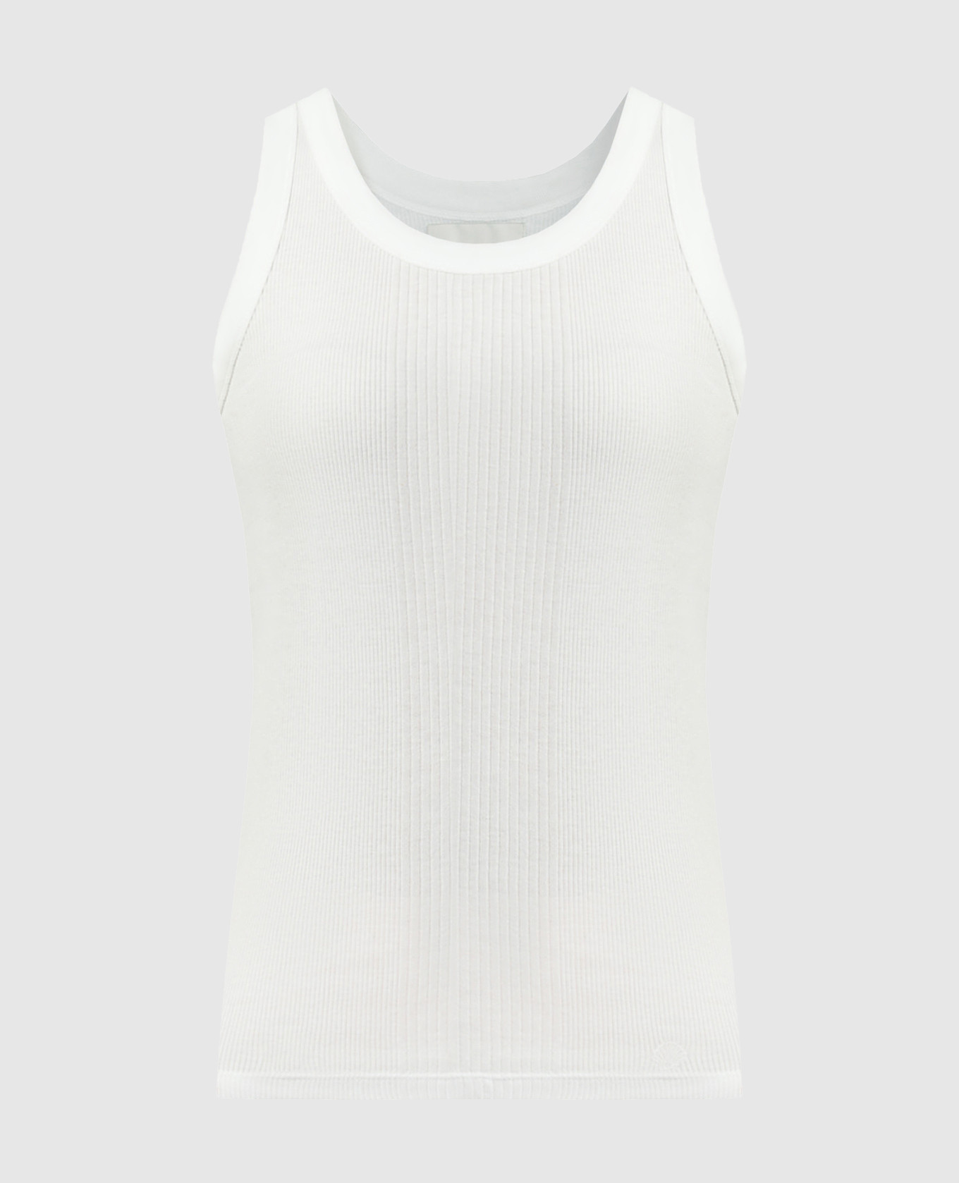White LIMBA ribbed top with logo