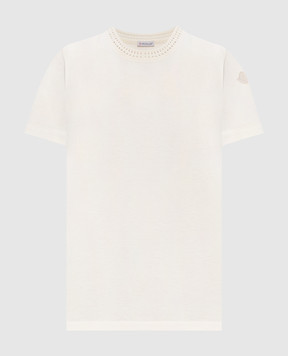 Moncler Бежева футболка з логотипом K10938C0004389ADC