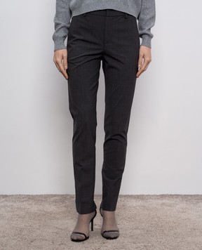 Brunello Cucinelli Сірі штани з вовною з ланцюжком моніль MPW07P8584